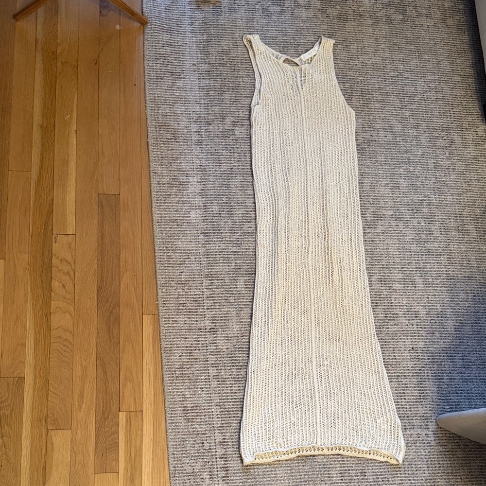 Astr Sleeveless Cream Knit Maxi Coverup